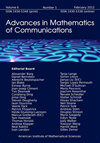Advances in Mathematics of Communications杂志封面